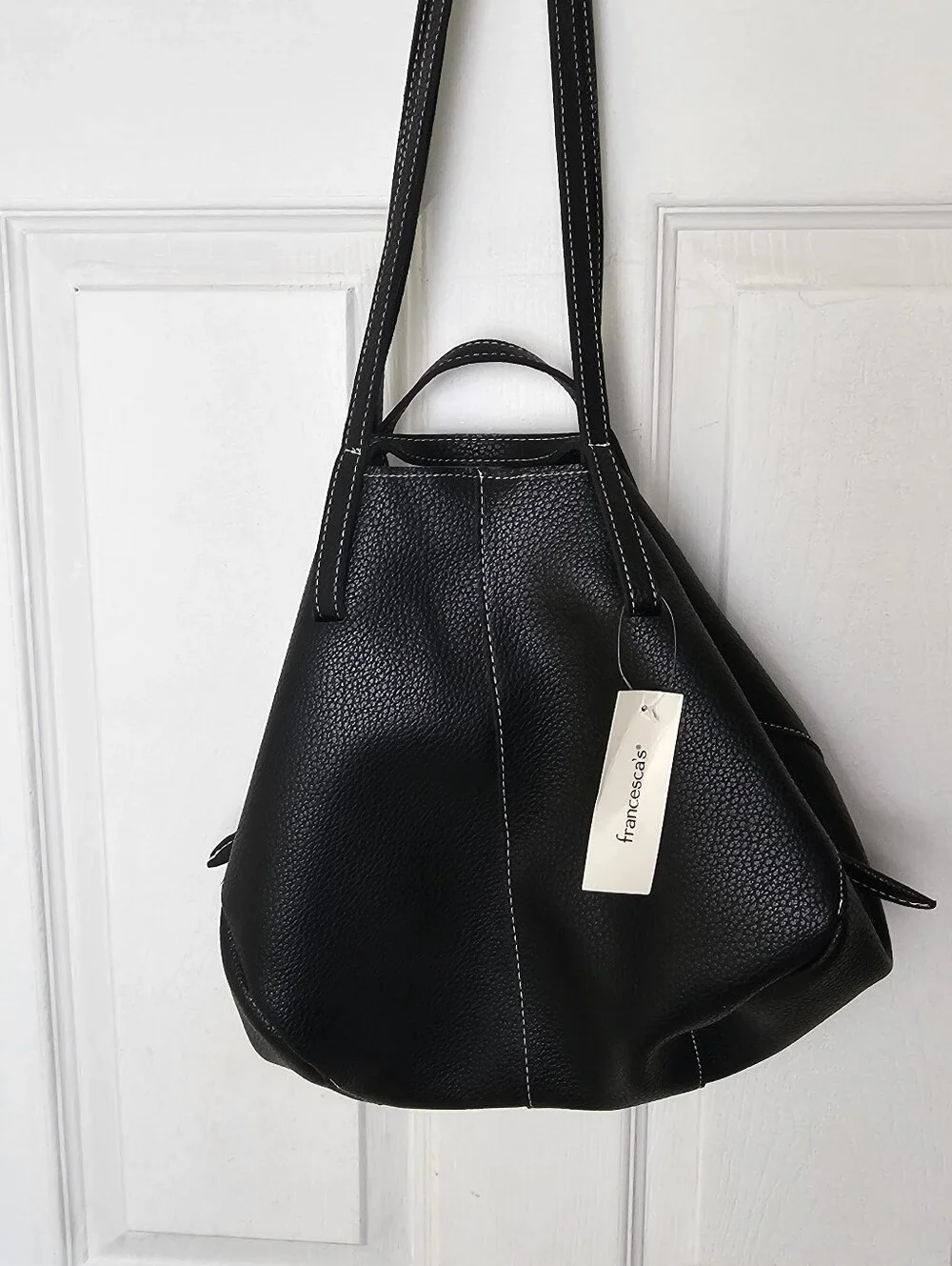 New Francescas Pebbled Leather Over Sized Bucket Bag
